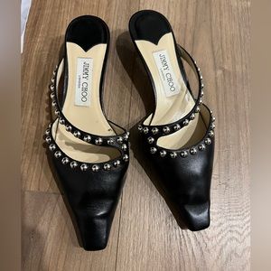 Jimmy Choo 35mm stud-embellished leather mules